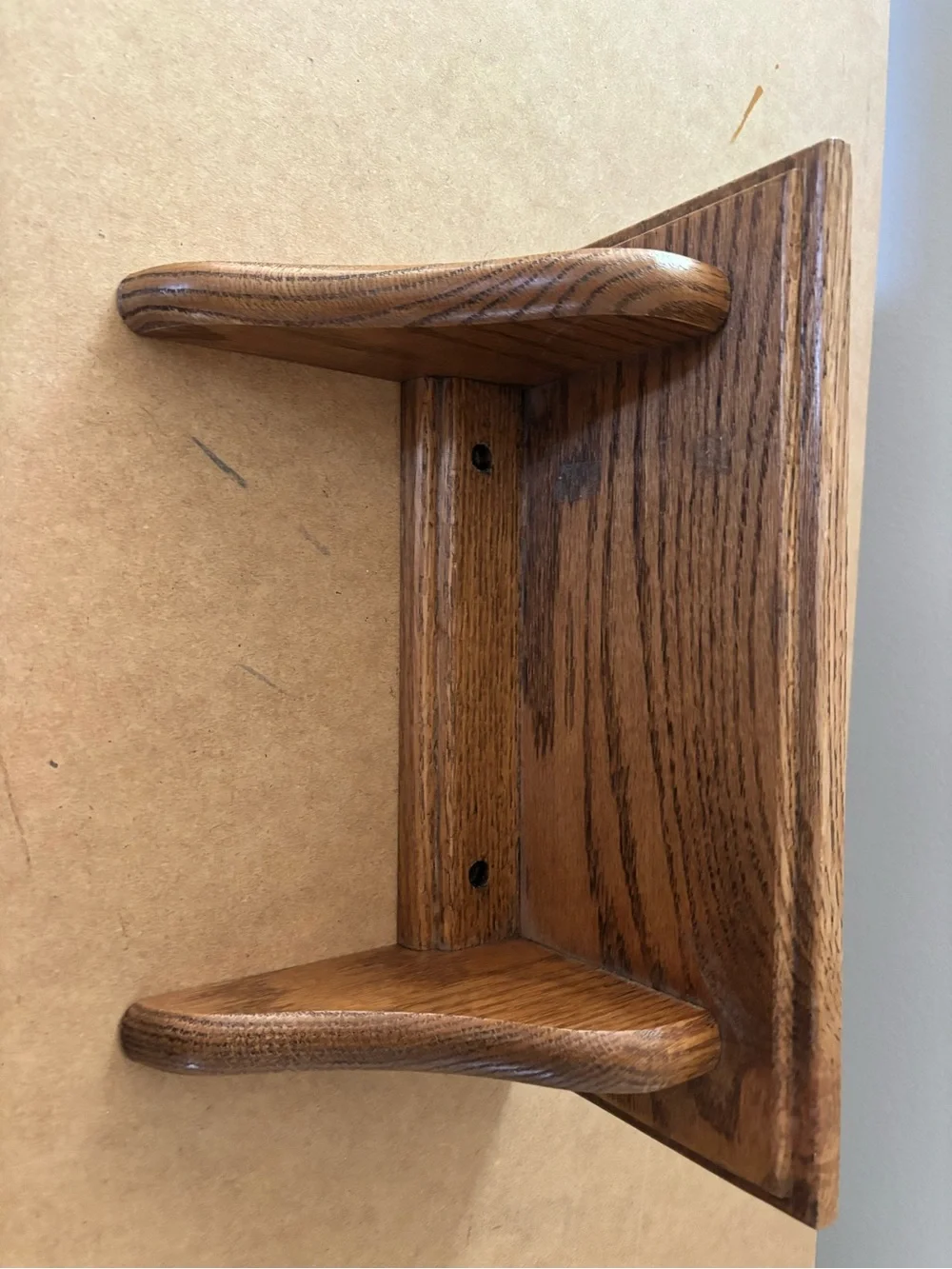 Hand Crafted Wall Display Shelf - Brown Wood